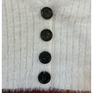 BDG Urban Outfitters Ivory Fuzzy‎ Cropped V-Neck Cardigan Sweater XS thumbnail 5