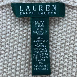 Lauren Ralph Lauren Lambswool Angora Rabbit Hair Cashmere Blend‎ Knit Sweater M thumbnail 3