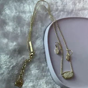 Kendra Scott Elisa Set Drusy Stone Accent Necklace and Matching Small Earrings thumbnail 3
