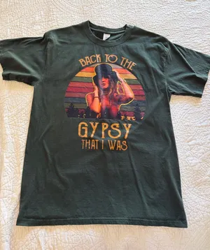 Stevie Nicks Fleetwood Mac Back To The Gypsy That I Was Graphic Tee - Dark Green thumbnail 1