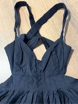 Anthropologie Maeve Black Babydoll Mini Dress with Cutout Back Detail: Size 6P thumbnail 6