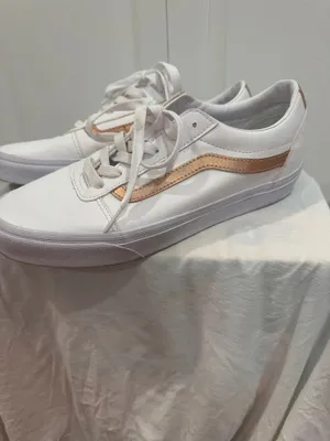 Vans Ward Tumble White Leather Rose Gold Sneakers Women's Size 10 thumbnail 2