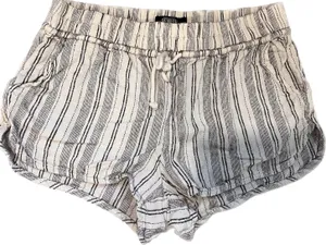Women stripped black and white shorts thumbnail 1