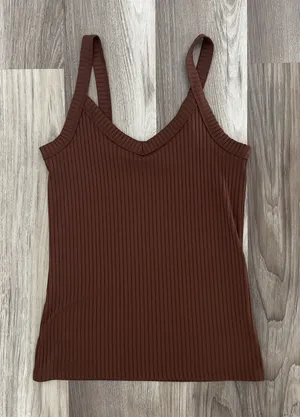 No Boundaries Juniors Size Small Brown Ribbed Cami Tank thumbnail 1