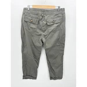 One5One Women Army Green Cotton Blend Cargo‎ Pants Size 14 MC21380ZSM thumbnail 2