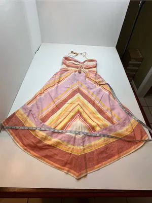 By Anthropologie Savannah 100% Cotton Halter Midi Multi Stripe Sundress Womens 4 thumbnail 10