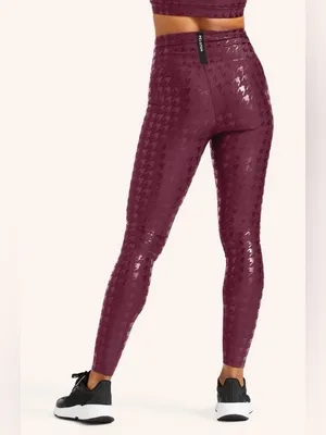 Peloton Size 2XL Purple Res Show Up Houndstooth Printed Legging thumbnail 2