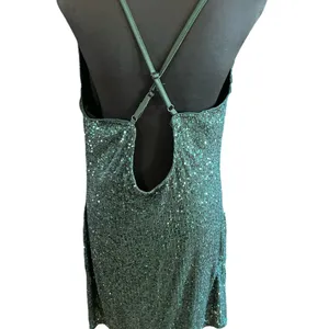 Elegant Green Sequin Mini Dress Size 14 thumbnail 2