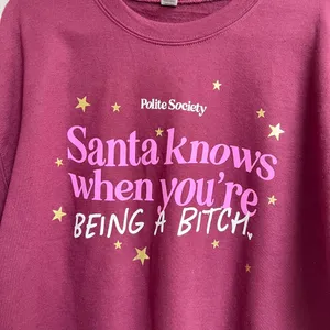 Polite society thick cotton purple sweatshirt SANTA Large thumbnail 5