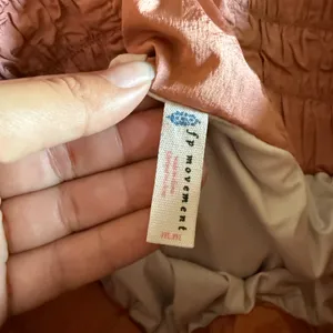FP Movement by Free People Smocked High-Waist Athletic Shorts in Rust thumbnail 5
