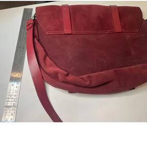 bag crossbody shoulder burgundy suede large Bess Croute messenger flap Ox Blood thumbnail 12