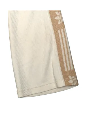 new adidas Originals ミ Ski Chic Flared Rib Retro 3 Stripe Leggings ミ Oatmeal ミ M thumbnail 9