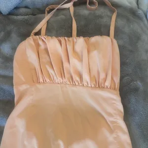 Abercrombie light orange strappy midi dress thumbnail 6