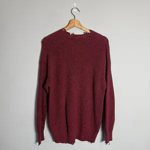 NWT Pistola Eva Distressed Crew Neck Knit Pullover Sweater Women's XS Red Black thumbnail 5