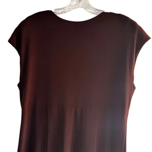 Focus Size 14 V-Neck Business Stylist Casual Sleeveless Maxi Dress Brown thumbnail 2