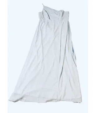 NWT After Six 1544 Size 18 R1 Mist Light Blue Thin One Shoulder Maxi Dress Crepe thumbnail 3