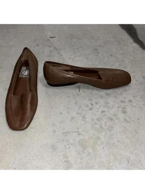 Vintage Joyce Brown Square Toe Flats Driving Shoes Academia classic minimal thumbnail 4