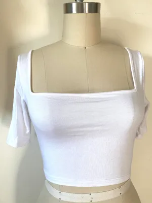 Emma & Sam Square Neck Cropped Top thumbnail 1