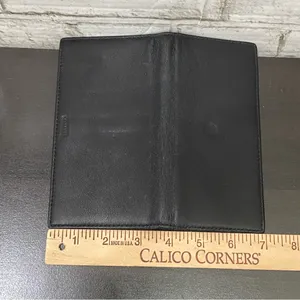 COACH Black Leather Bifold Checkbook Insert Wallet thumbnail 4