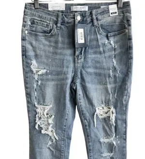 NWT Judy Blue mid rise‎ distressed skinny jeans size 30 thumbnail 7