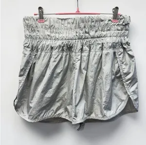 Free People Movement Silver Metallic Athletic Shorts Size L thumbnail 1