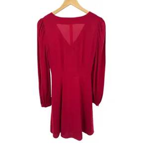 Y2K & Other Stories‎ Red Button Front Mini Dress Long Sleeve LA Atelier Size 4 thumbnail 6