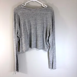 Pink Victoria's Secret Grey Space Dye Preppy ‎ Comfy Crop Top Womens Large Retro thumbnail 6