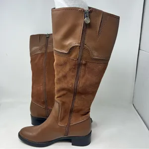 Etienne Aigner Codona Riding Boots Womens 7 Brown Leather Suede Knee High thumbnail 7