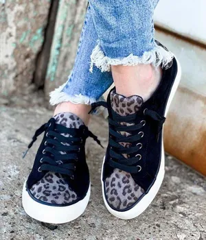 Boutique Leapord Print Slip On Canvas Sneakers thumbnail 1