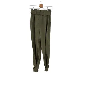 L'Academie The Virgil Pant Olive Green Paperbag Belted Utility Pants Size XS thumbnail 8