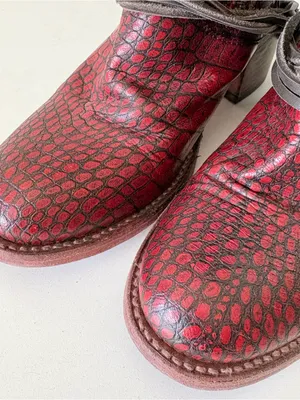Freebird Coal Red Croco Leather Knee High Boots Zip Lace Up Women’s Size 7 thumbnail 7
