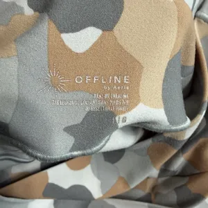OFFLINE by Aerie Real Me‎ Crossover High Rise 7/8 Leggings Camo Tan Grey Large thumbnail 8