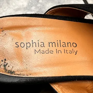9 Sophia Milano Black Suede Block Heel Leather Women's Sandals Made In Italy Italian Summer Shoes thumbnail 7