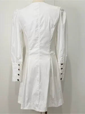 Reformation Lovisa Long Sleeve Mini Dress 6 White Button Down Feminine City Chic thumbnail 5