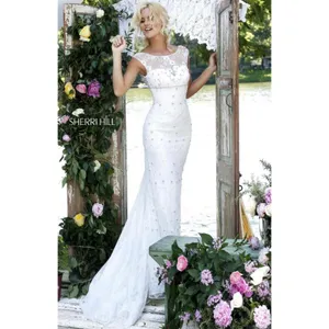 Sherri Hill Style 50069 Ivory Lace Mermaid Gown Size 2 thumbnail 3