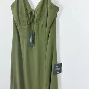 Lulus Marveled Beauty Olive Green Sleeveless Tie-Front Maxi Dress Medium NWT thumbnail 7