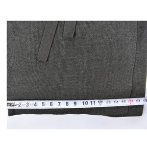 Abercrombie & Fitch Ribbed Knit Wrap Belted Midi Sweater Dress char Grey Large thumbnail 10