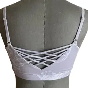 Fabletics Lenni sports bra floral gray adjustable straps size large thumbnail 4