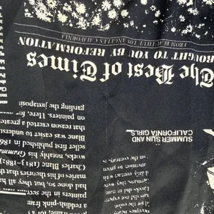 Reformation Black White Silk Newspaper Print Mini‎ Skirt The Best of Times XXS thumbnail 3
