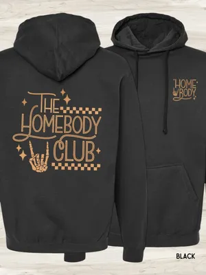 NWT Tultex Homebody Social Club Unisex Graphic Hoody Black Size 3XL thumbnail 1