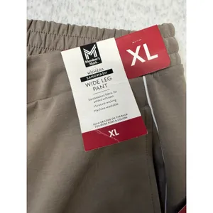 Member's Mark Womens Sandwash Wide‎ Leg Pant Brown XL NWT Side Piping Drawstring thumbnail 4