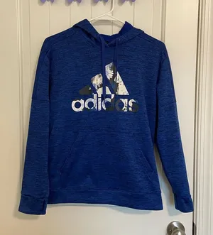 EUC | Adidas women’s dark‎ blue black climawarm logo active hoodie — small thumbnail 1