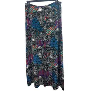 Laura Tanzer 100% Silk Bold Abstract European Cityscape Wide Leg Palazzo Pants L thumbnail 4
