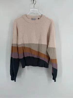Prana Striped Crewneck Sweater in Cream, Tan & Navy size large thumbnail 3