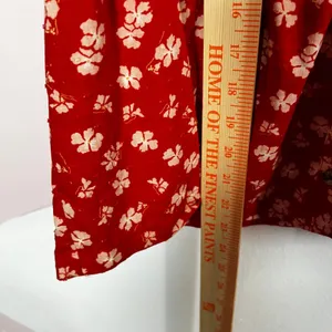 Madewell‎ Floral Peplum Top Womens Large 100% Cotton Red Puff Sleeve thumbnail 6