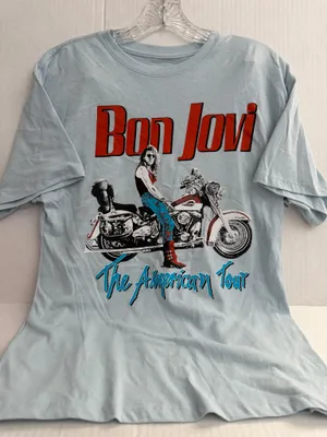 Bon Jovi Light Blue 'The American Tour' Short Sleeve Tee thumbnail 1