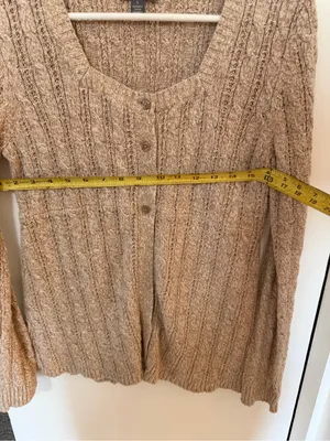 Apt. 9 Beige/Tan Cable Knit Button-Up Cardigan thumbnail 5