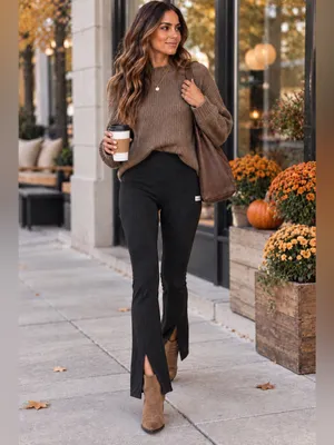 Vuori Lux Ribbed Split Bootcut Leggings Charcoal Grey High Rise XS thumbnail 2
