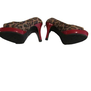 Candie’s Leopard Print Platform Stiletto Heels Women’s 6.5 Peep Toe Pre‑Owned thumbnail 9