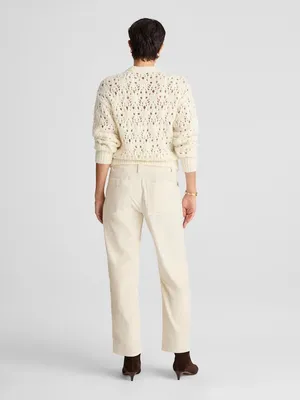 Madewell The Darted Barrel-Leg Utility Pant in Corduroy cream Women’s Sz 26 NWT thumbnail 4